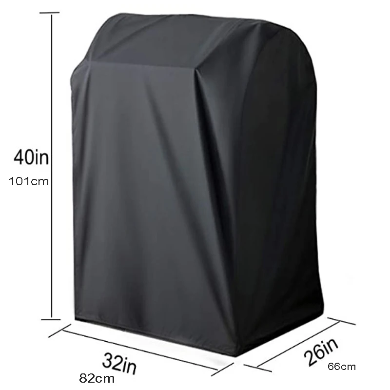 Custom Made Black BBQ Protective Covers, Waterproofed BBQ Patio Covers 82x66xH110cm/89x64x112cm,