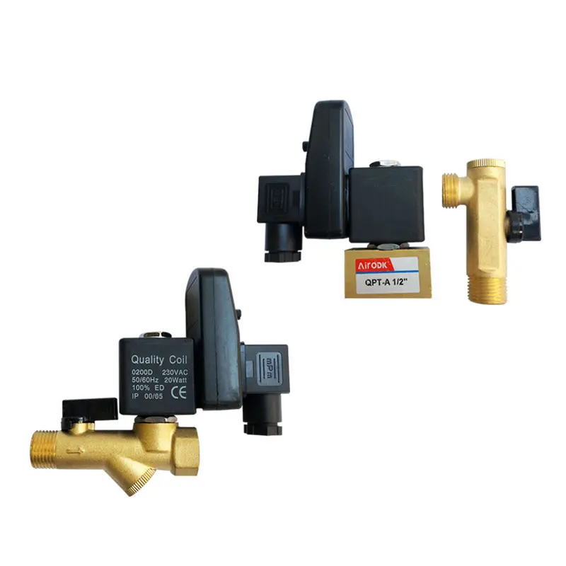 

Автоматический таймерный дренажный клапан, Электрический электромагнитный клапан 1/2 дюйма, Автоматический Пневматический для воды, масла, контроля времени воздуха, В переменного тока, 24 В постоянного тока, opt-A opt-B