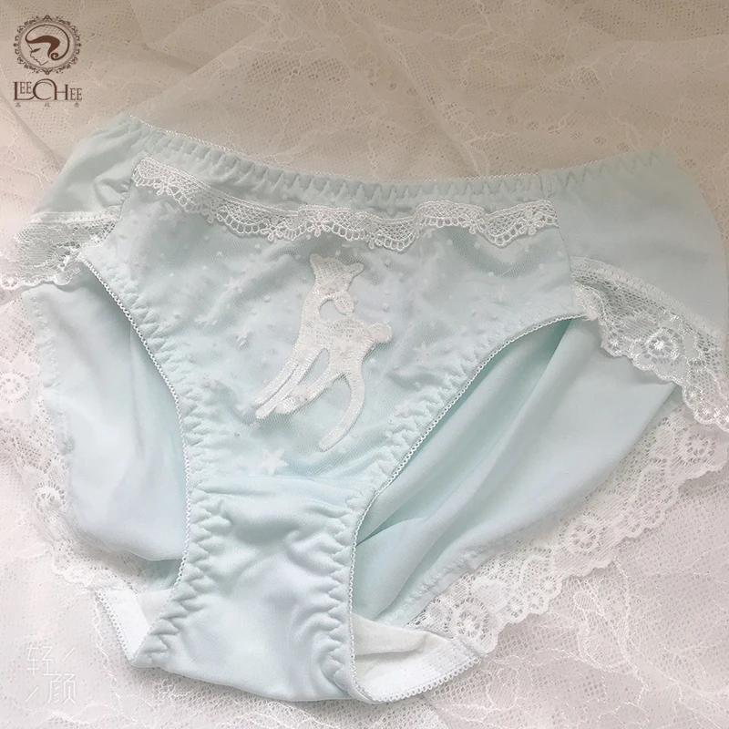 Japanese Panties Women Pinkpanties Lait Soie Sexy Lace Underwear Women Lingerie Ropa Interior Femenine Cutecartoon Animal Briefs