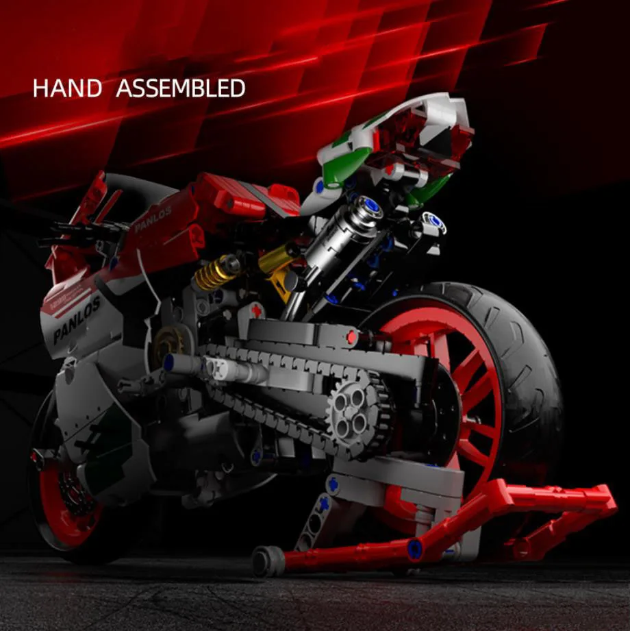 Technical Motorcycle Building Block Duca 2015 1299 Panigale Motor Vehicle Model Steam Assembly Brick Toy Collection For Gifts