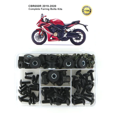 Подходит для Honda CBR650R 2019-2020, полный комплект болтов для обтекателя, винты для кузова, гайка, винты для бокового покрытия, болты из стали