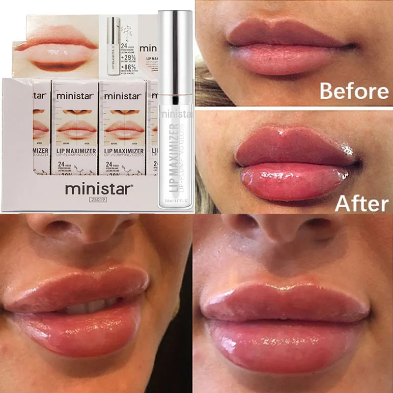 Instant Lip Volumizing Serum for Lip Volumizer Moisturizing Enhancement Lip Reduce Fine Lip Lines Ginger Mint Plumper Oil Gloss