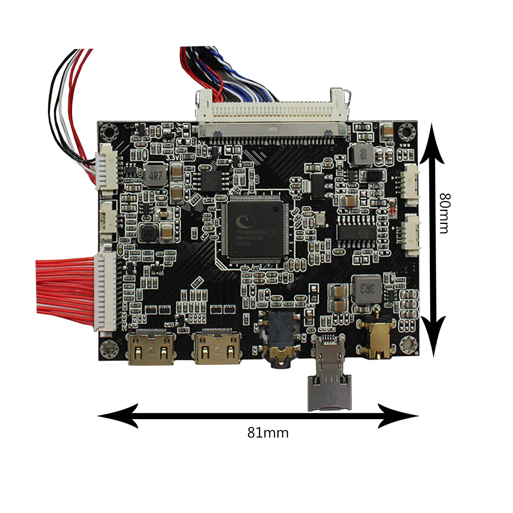 Layar LCD 7 Inci 1280X800 IPS Kecerahan 300nit dengan Papan Pengontrol LCD HD MI Mini