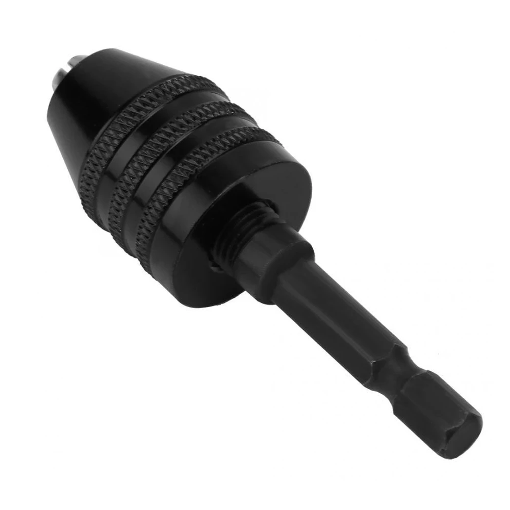 Mini Keyless Drill Chuck Adapter 0.3-8mm Self-Tightening Clamp | Quick Change Hex Shank Converter for Impact Driver/Screwdriver