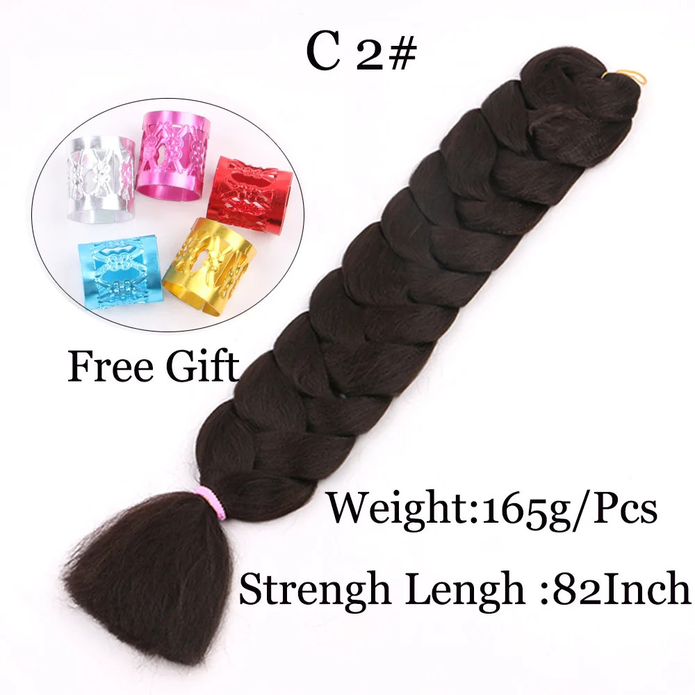 จัมโบ้41นิ้ว165G Crotchet Braids สังเคราะห์ Braiding Hair Extension สีบลอนด์สีชมพูสีม่วง3ชิ้น/ล็อต