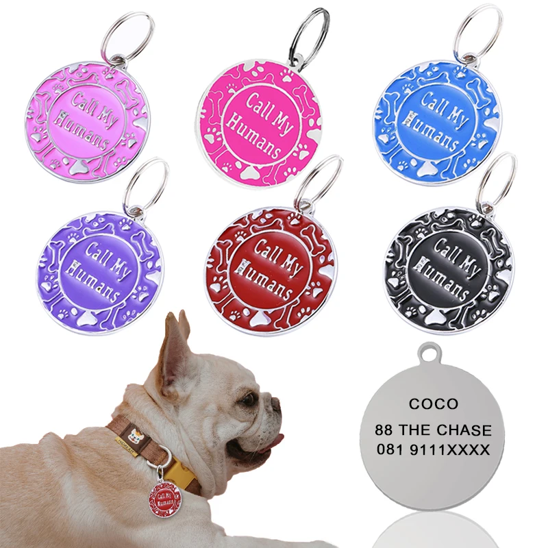 Gratis Gegraveerd Pet Dog Id Tag Gepersonaliseerde Puppy Cat Id Tag Huisdier Halsband Accessoires Custom Honden Anti-Verloren naam Tags Hanger