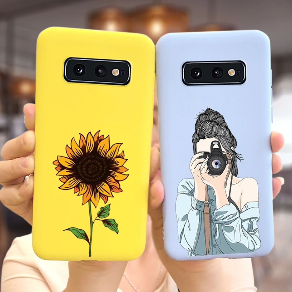 For Samsung Galaxy S10 Plus Case S10 S10e Soft Silicone Fundas Cute Sunflower Cover Cases For Sansung S10+ S10 S10e Coque Bumper