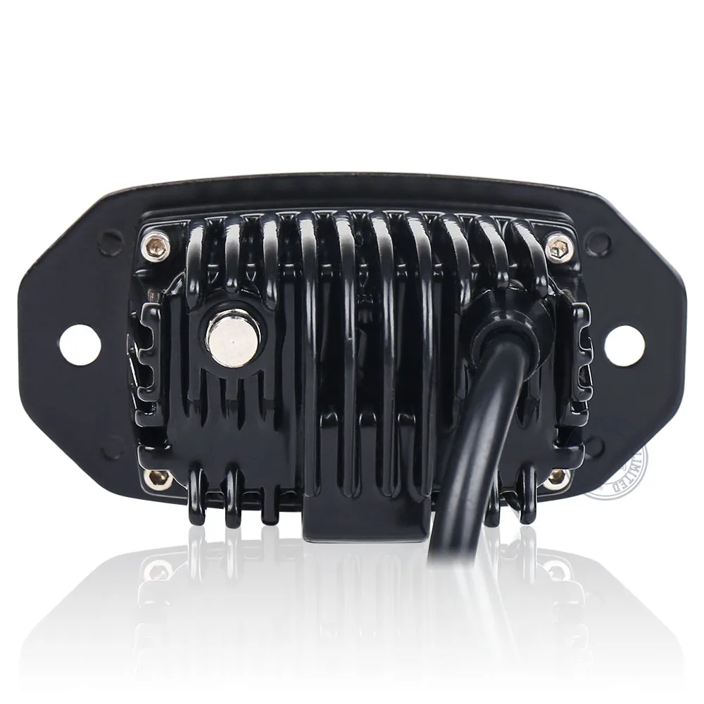 OVOVS LED Work Light Bar 4.3 Inch Recessed Mount LED Flood Light Driving Fog Light for 4X4 Off Road Jeep SUV UTV Boat Motorcycle