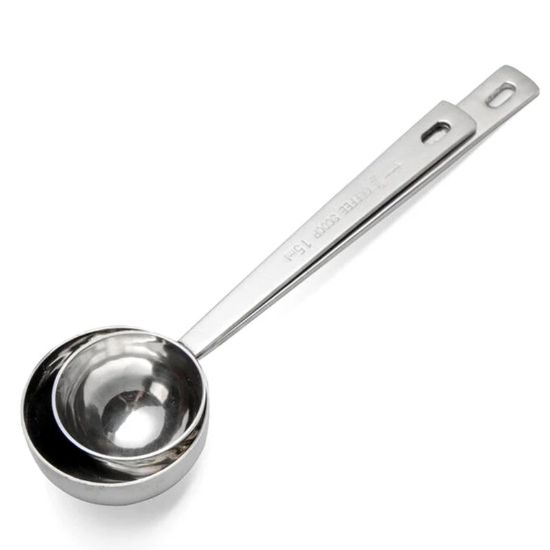 Wholesale 100PCS Stainless Steel Coffee Scoop 15ml 30ml Measuring Scoop Spoon Long Handled Metal Measure Spoon Coffee Tools GF82