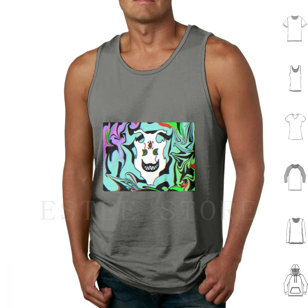 Tv Tank Tops Vest Sleeveless Neon Warlockdaddy Demon Trippy Vaporwave