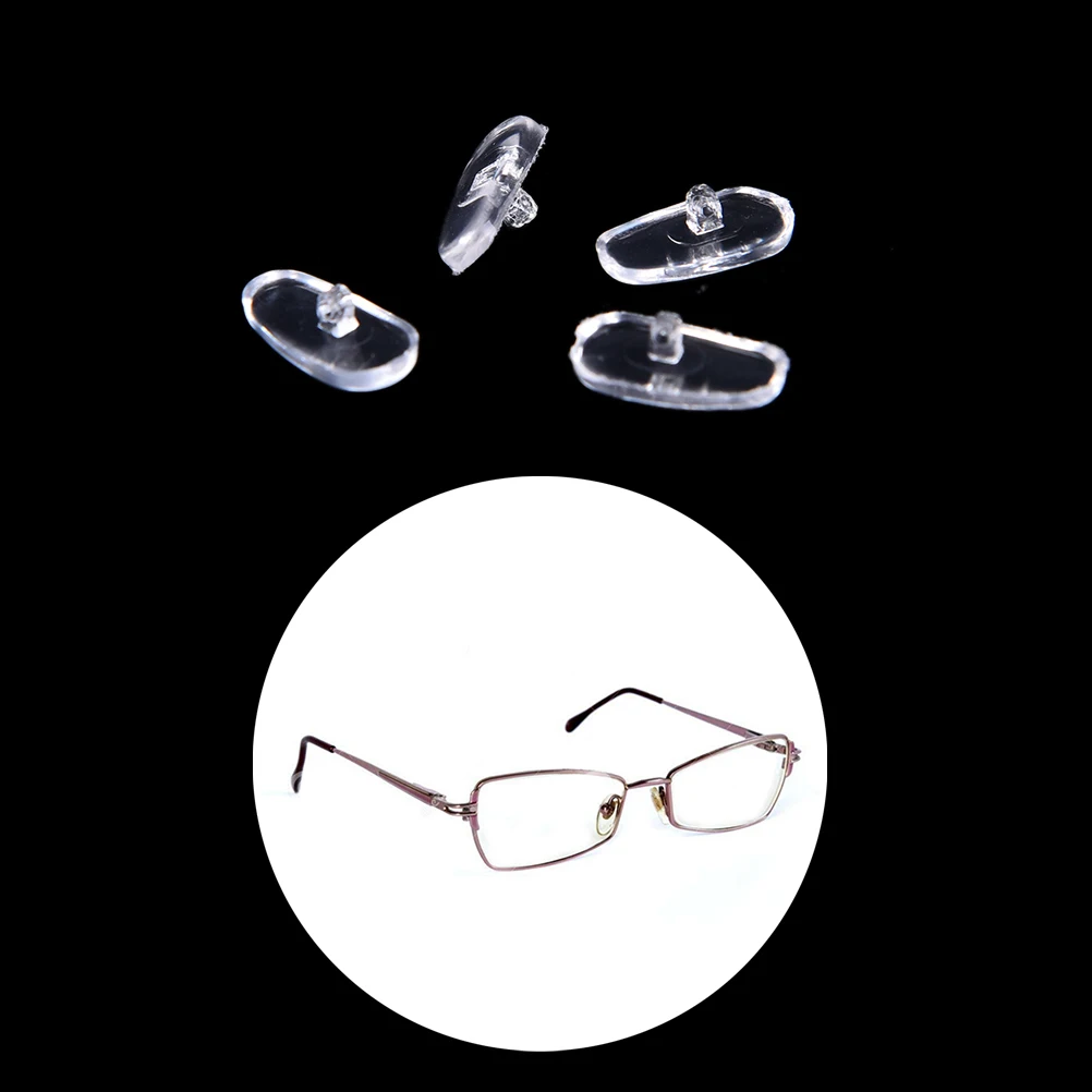 100PCS=50Pairs Oval Silicone Nose Pads On Glasses Embedding Cassette Anti-Slip Accessories For Frameless Eyeglasses