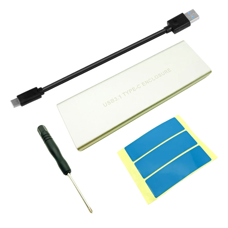 

Aluminum alloy USB3.1 to M.2 SSD NVME HDD Enclosure NGFF PCIE to Type-C Connector Hard Disk Drive Case JMS583 Box for Desktop PC