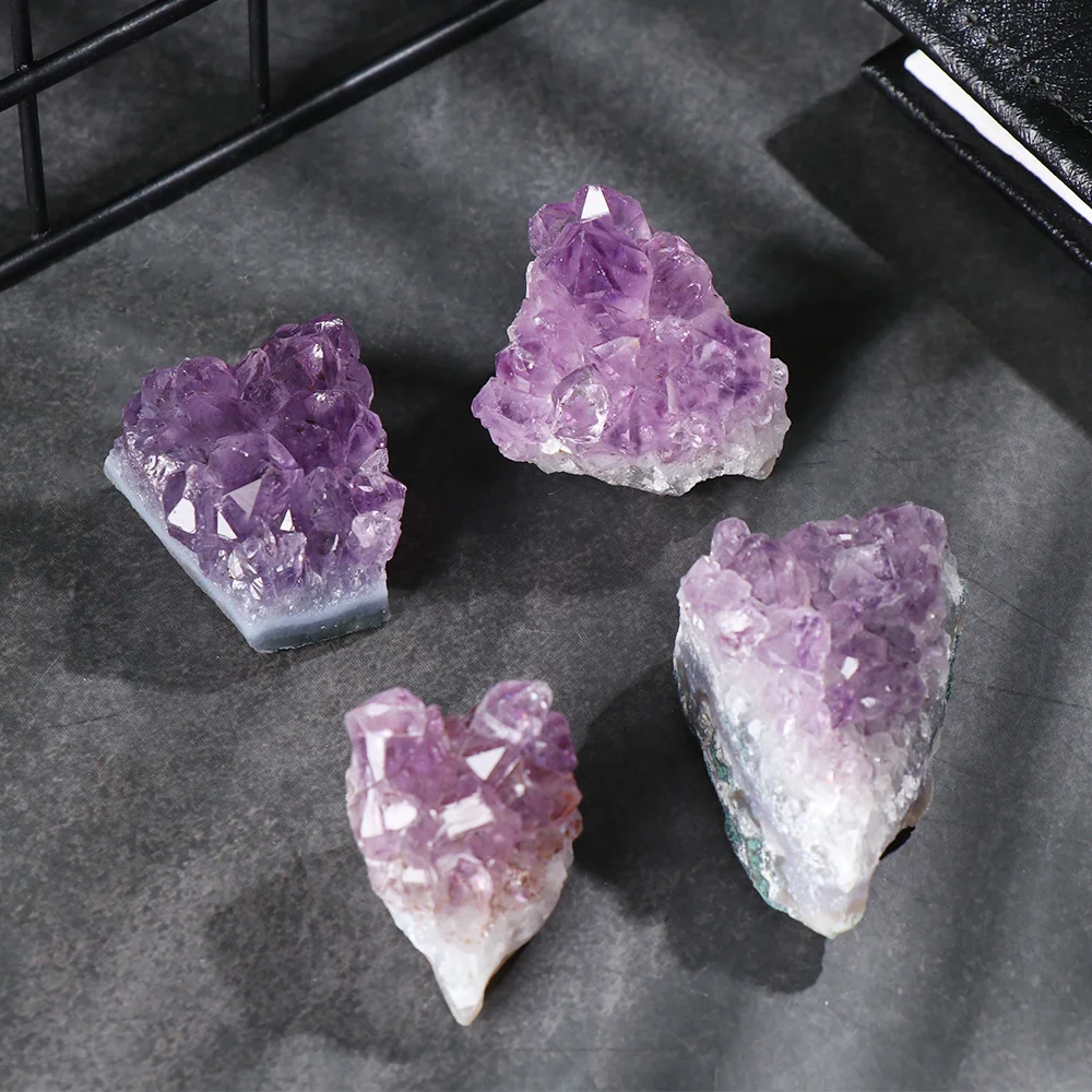 1PC Purple Quartz Crystal Dream Amethyst Cluster Raw Gemstone Healing Stones Natural Rough Ore Mineral Specimen Home Decor Tools