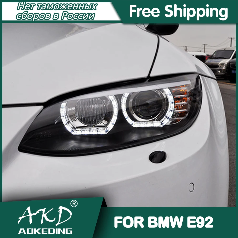 For BMW E92 Headlights 2005-2012 DRL Day Running Light LED Bi Xenon Bulb Fog Lights Car Accessory 330i 335i E93 Head Lamp