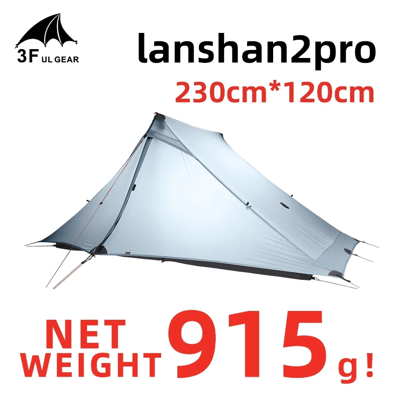 3F UL GEAR Lanshan 2 Pro 2 Person 3-4 Season Outdoor Ultralight Camping Tent  Professional 20D Nylon Both Sides Silicon Tent