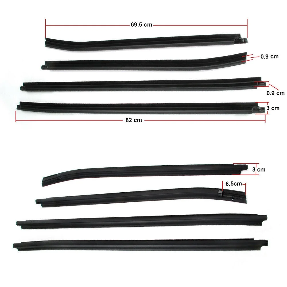 Nieuwe 4 Stuks Auto Raam Deur Glazen Afdichting Riem Trim Pvc Weer Strip Deur Riemen Voor Toyota Hilux SR5/vigo/MK6 Pickup 2005-2015