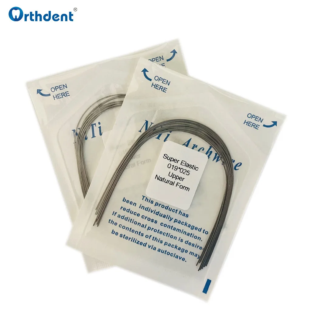 2 Packs Dental Nitinol Memory Wire Arch Top Forms Ortodontic Archwire Round/Rectangular Natural Form Dentistry Accessories