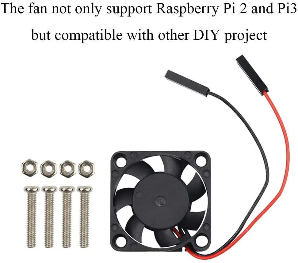 2 sztuki bezszczotkowych wentylatorów chłodzących Raspberry Pi 30x30x7mm do Raspberry Pi 4, Pi 3 B+, Pi 3B, Pi 2, Pi B+