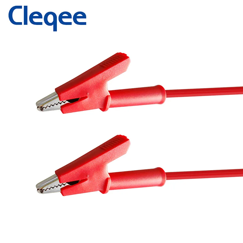 Imagem -05 - Cleqee P1037 Peças mm Empilhável Banana Plug para Jacaré Clipe Crocodilo Grampos Teste Leva Cabo Multímetro 1m Fio 1000v 15a