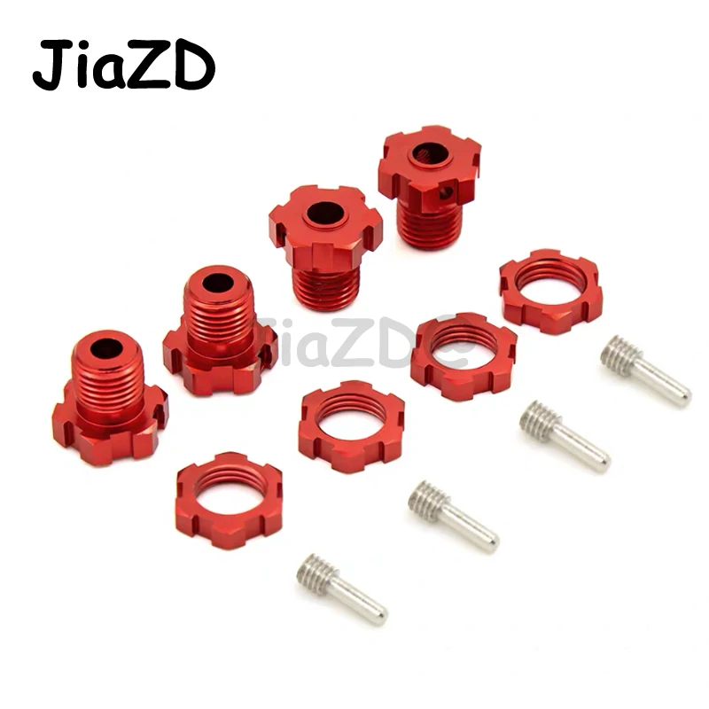 

4PCS RC Wheel Hex Driver 17MM Aluminum Alloy Wheel Hex Coupler Spare Accessory Parts Kit for 1/10 Traxxas E-Revo/E-Maxx/Summit