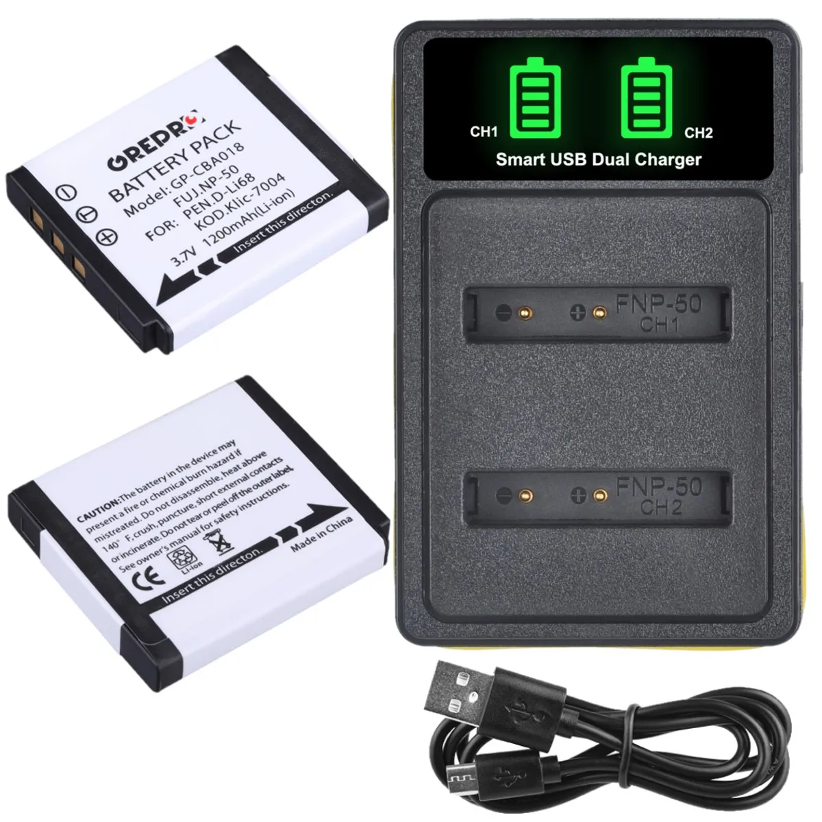 

Klic-7004 D-Li68 Battery and Charger for Fujifilm NP-50, Fuji X10 X20 F50 F75 F665 F775, for Kodak M1033 M1093 V1073 Zi8 Zi12