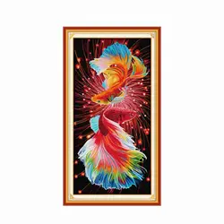 Cross Stitch Embroidery Kit Phantom Red Dragon Printed Fabric Canvas Counted Stamped 11CT 14CT 16CT Needlework Set Craft Thread