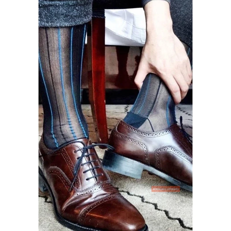 Calcetines de vestir para hombre, medias de media pantorrilla, moda japonesa, americana, estilo Formal, tendencia europea