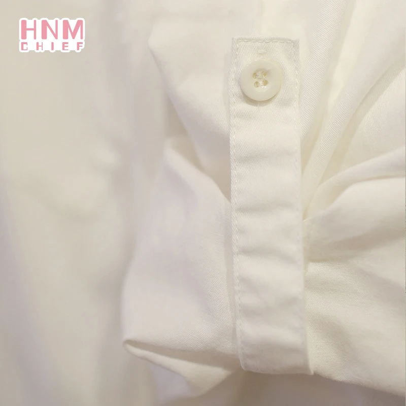 HNMCHIFE White Sleep Shirt Sexy Sleepwear Women Long Sleeve Nightgown Button Down Night shirt Soft Sleep Tops Comfy Pajama Top