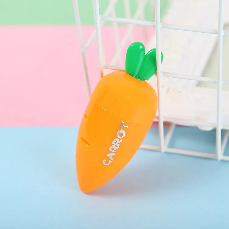 1pc Cute Cartoon Creative Carrot Shape Plastic Pencil Sharpener for Kids Creative Item School Supplies Stationery