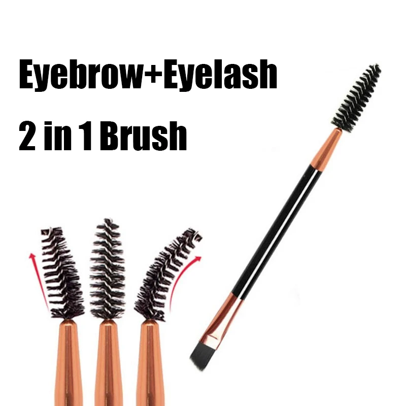 Brosse à sourcils 2 en 1 à Double extrémité, applicateur de Mascara, outils d'extension de cils, brosses de maquillage en plastique