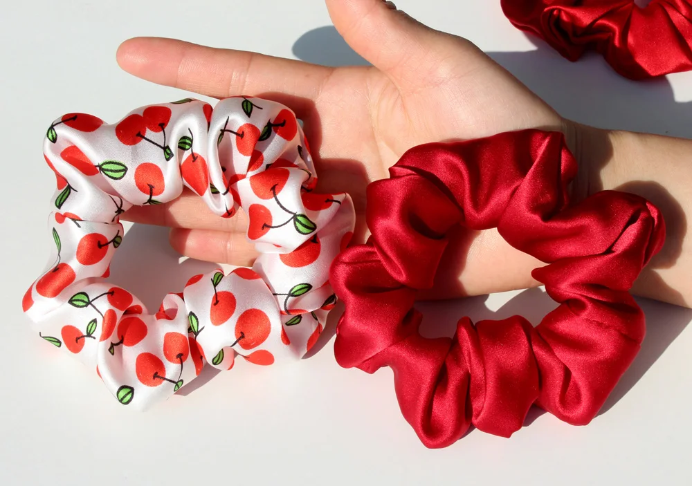 100 % reine Maulbeerseide, große Haargummis, Gummibänder, Haargummis, Gummi-Gummibänder, Pferdeschwanzhalter für Frauen und Mädchen, 19 Momme, 3,5 cm – Detail 10