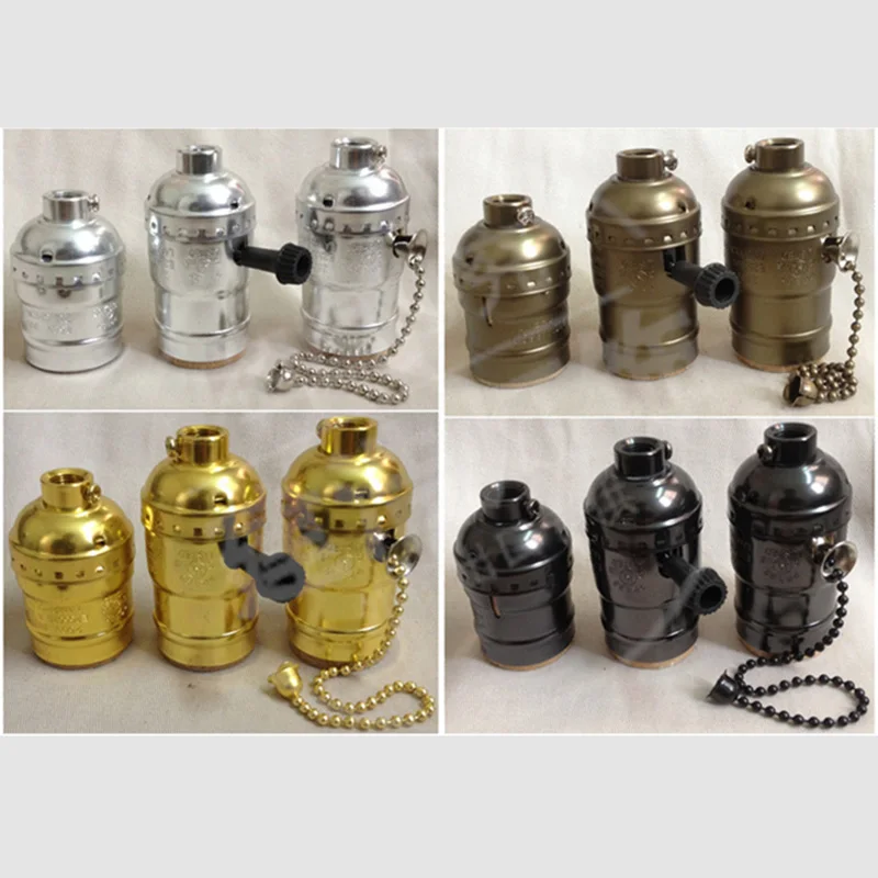 

10pcs Vintage Edison Pendant light E27/E26 Screw Bulb base Light Socket Industrial Retro Fittings lamp holder Fixture 110v, 220v