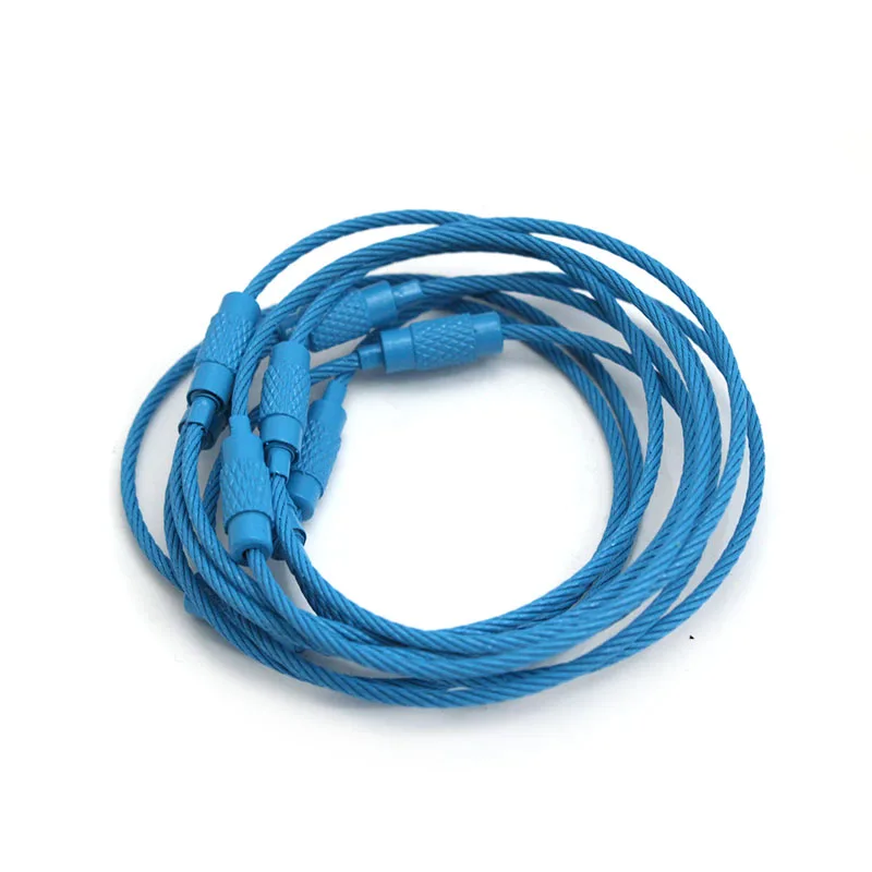 10-20pcs Stainless Steel Wire Keychain Ring Keyring Circle Loop