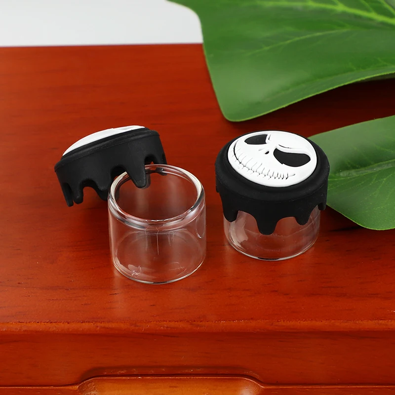 Novel 3Pcs 6ml Silicone Glass  Container for  Mini Concentrate Jars Storage