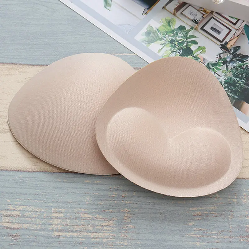 1 Pair Sponge Bra Pads Push Up Breast Enhancer Removeable Bra Padding Inserts Cups for Swimsuit Bikini Padding Intimates