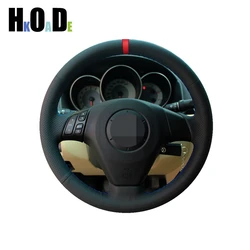 DIY Black Car Steering Wheel Cover For Mazda 3 Axela 2004 2005 2006 2007 2008 2009 Mazda 5 2004-2010 Mazda 6 Atenza Mazda