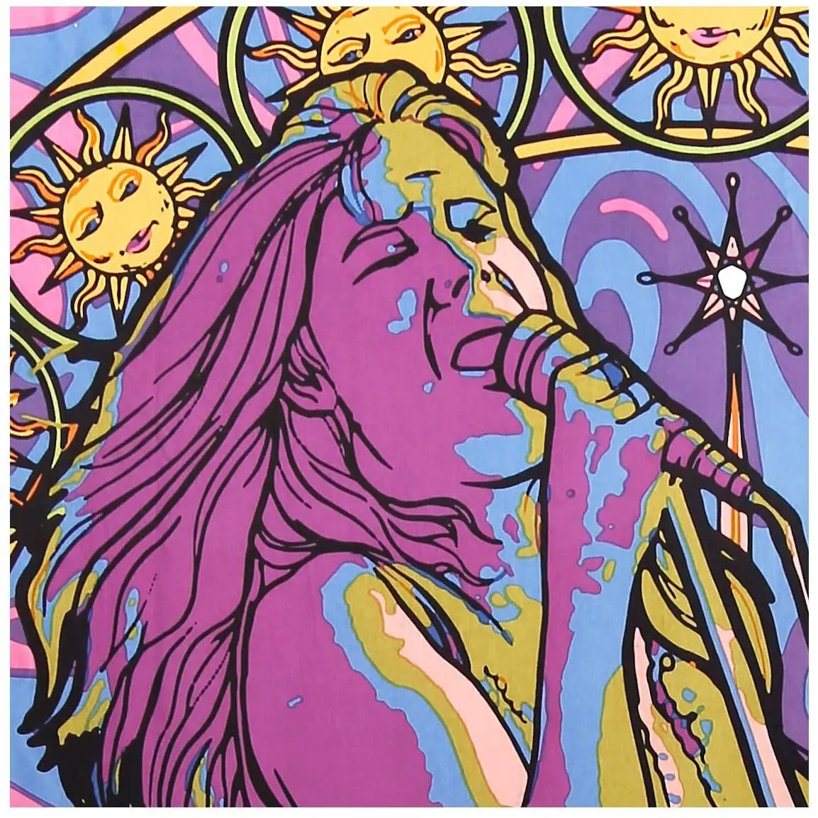 Janis Joplin Tablecloth Hippie Art