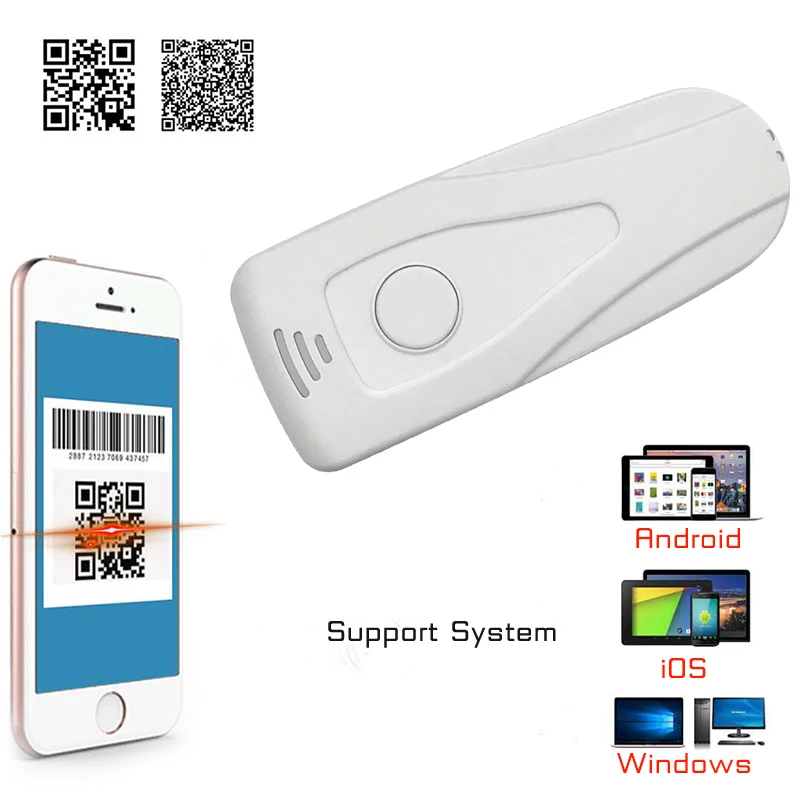 2D/QR/1D Pocket Scanner Warehouse Retail Logistics Barcode Scanner Bluetooth Scanner Wireless Reader