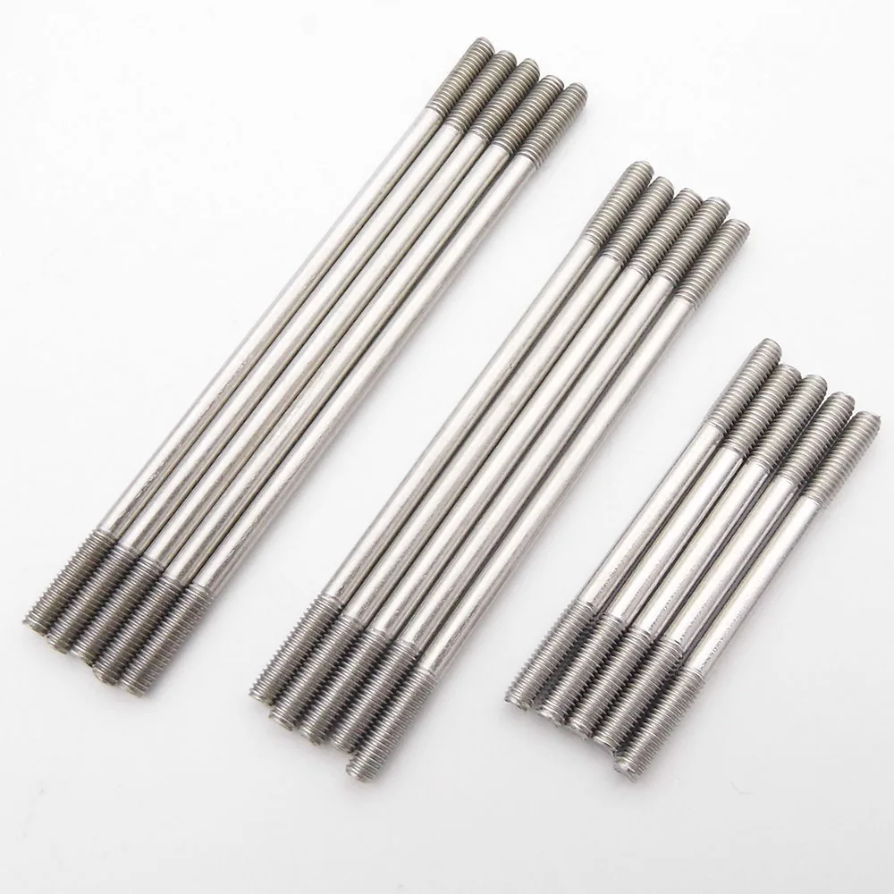 5PCS Tie Rods Linkage Servo Steering Pull Rod Stainless Steel 2.6mm M3 25-300mm 100mm 140mm for RC Airpane Boat Car Aircraft