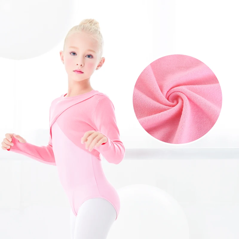 Ballet Sweater Girls Dance Sweater Top Kids Cross Knitwear Winter Warm Ballet Gymnastics Jacket With Hole Cuffs Dance Coat