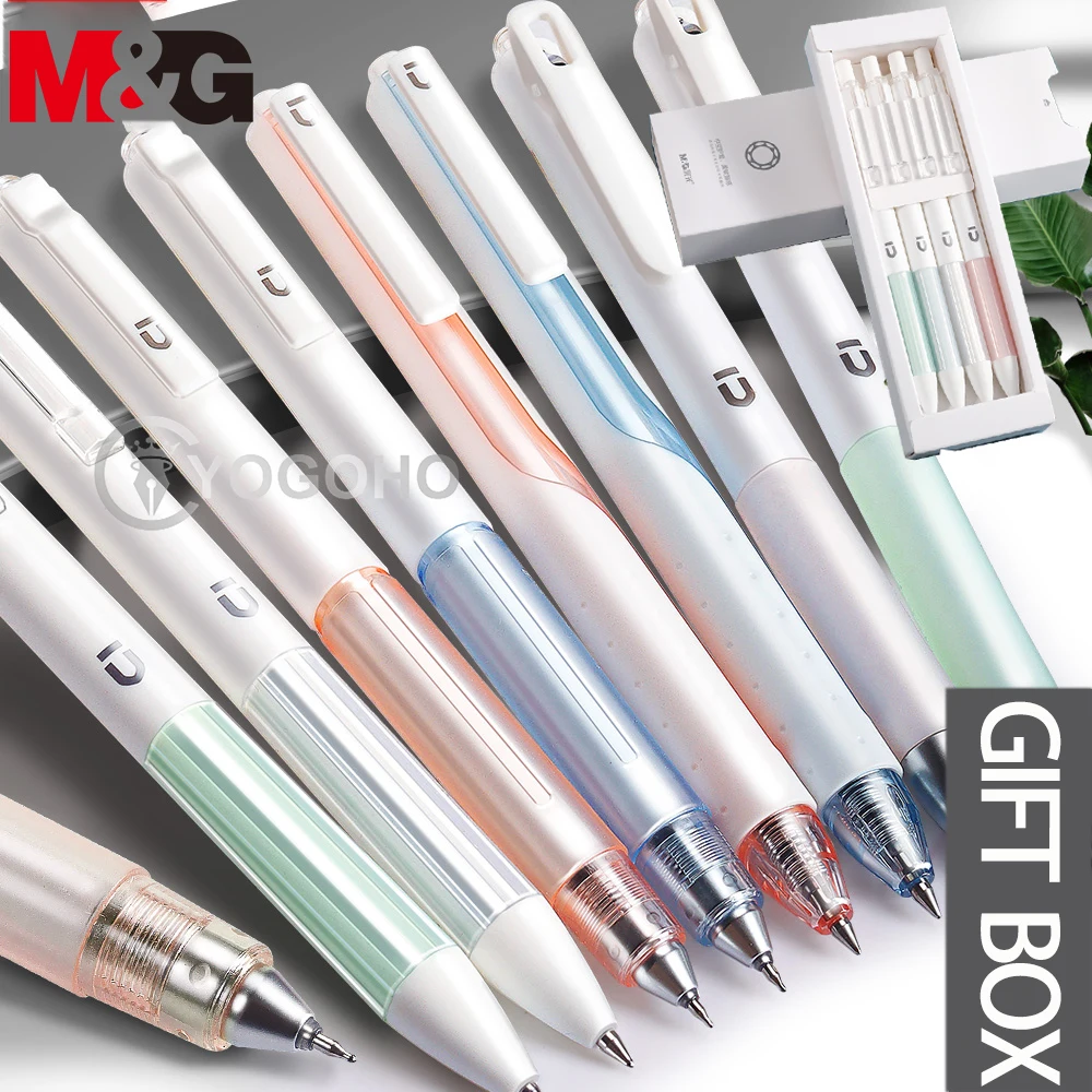 

M&G 4Pcs/Box 0.5mm/0.38mm Gel Pen Business Office black ink refill U-PIN gel pen for school office supplies stationary pens