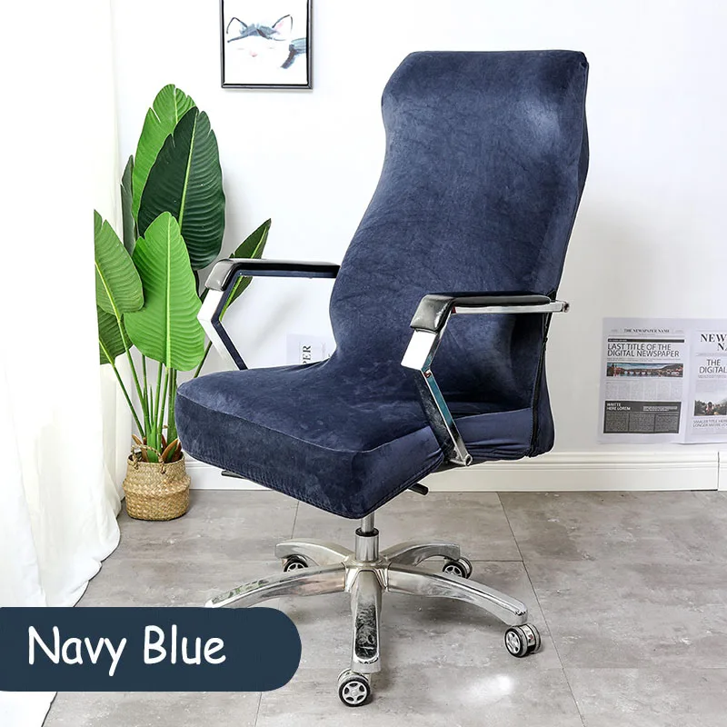Thicken Velvet Stretch Chair Cover Removable Elastic Office Chair Cover Anti-dirty Seat Covers For Computer Chairs Internet Bar