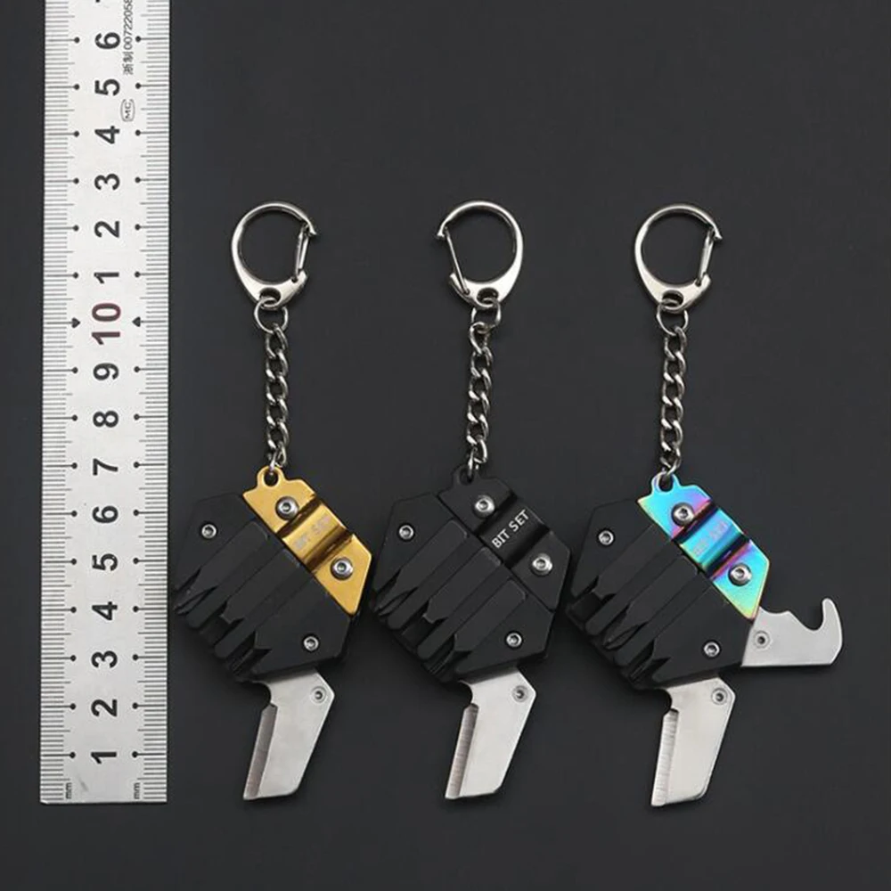 Stainless Steel Multifunctional Folding knife Outdoor Tools Components EDC Mini Wrench Screwdriver Bottle Opener,Wrench Keychain