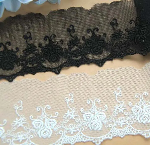 1yard Width:7cm Rose Cluster Design Lace Trims for Garment Embroidered Fabric Lace Scrapbooking Accessories(ss-894)