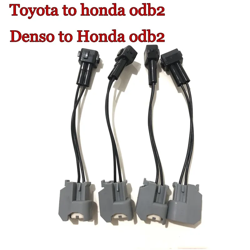 4PCS High Quality adaptor for Denso to honda odb2 for toyota to honda odb2 fuel injector connector plugs