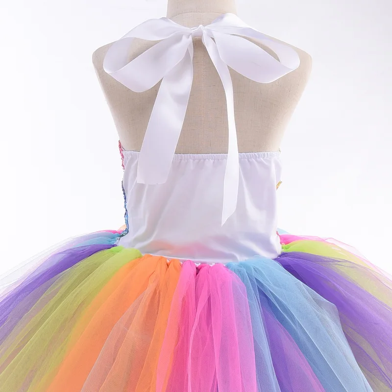 Kinderen Kids Halloween Eenhoorn Kostuum Voor Meisjes Rainbow Eenhoorn Tutu Jurk Met Hoofdband Vleugels Prinses Bloem Meisje Party Dres