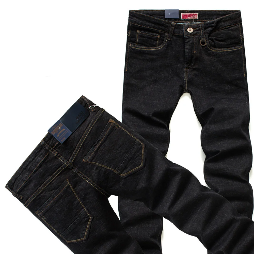 

Quality Stretch Men Business Black Jeans Plus Size Baggy Straight Classic Male Jeans Pants Cotton Biker Jeans Denim Trousers