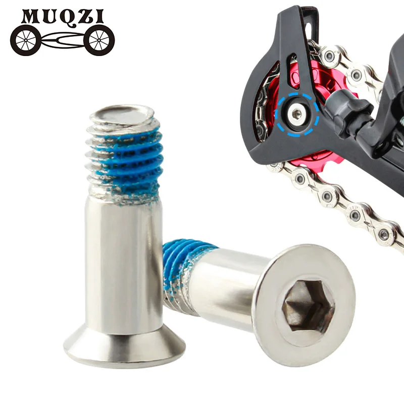 MUQZI 2PCS Bike Stainless Steel M5 Jockey Screw Pulleys Bolt Rear Derailleur Guide Wheel Bolt MTB Road Cycling Parts