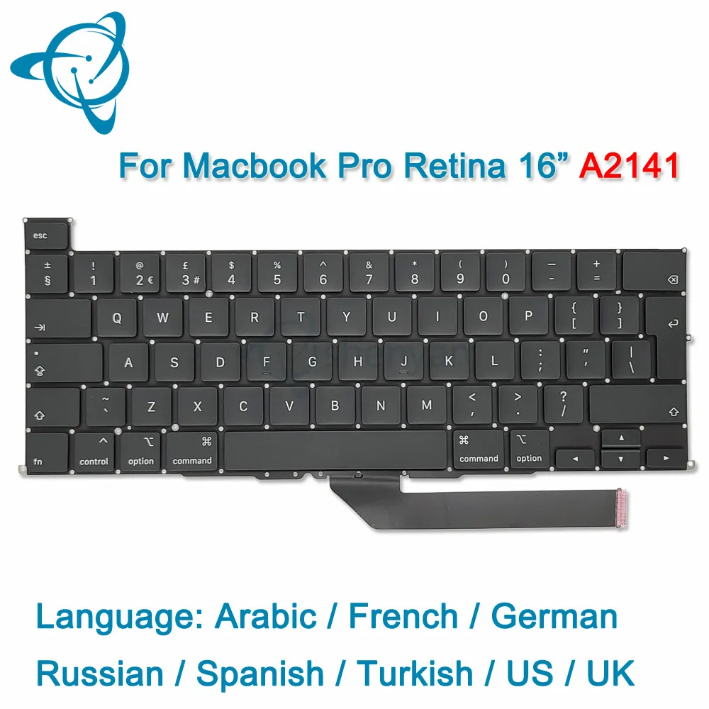 

ShenYan A2141 Keyboard US / UK English EU / For Apple Macbook Pro Retina 16" A2141 Keyboards Keys Keycap 2019 2020 Year