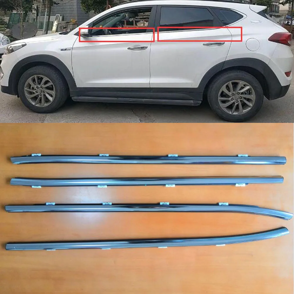 4Pcs/set Car Window Weatherstrips Trim Seal Belt For Hyundai Tucson 2015 2016 2017 2018 2019 Exterior Styling Molding